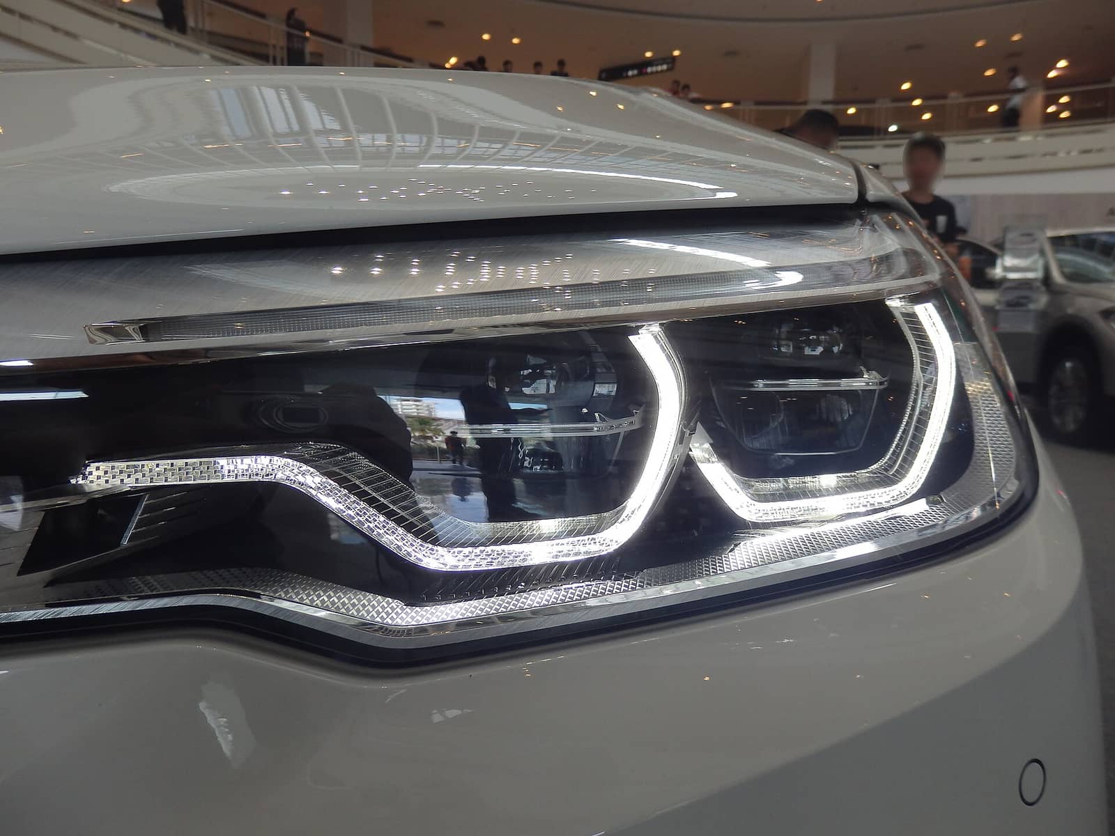BMW 5 Series adaptive LED headlight close-up