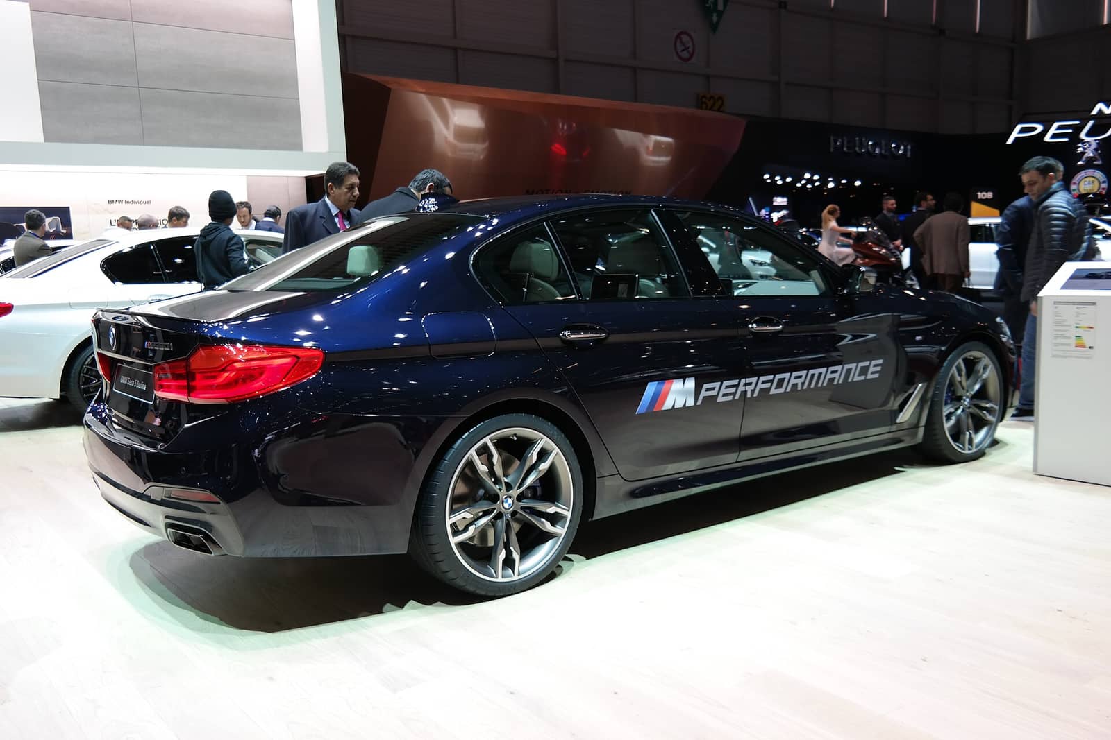Dark blue BMW M550i xDrive at the 2017 Geneva Motor Show